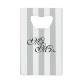 夫婦クリック色付けカスタマイズストライプ人 クレジットカード栓抜き (正面)