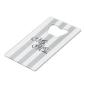 夫婦クリック色付けカスタマイズストライプ人 クレジットカード栓抜き (正面アングル)