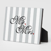 夫婦クリック色付けカスタマイズストライプ人 フォトプラーク (側面)