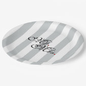 夫婦クリック色付けカスタマイズストライプ人 ペーパープレート (アングル)