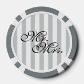 夫婦クリック色付けカスタマイズストライプ人 ポーカーチップ (裏面)