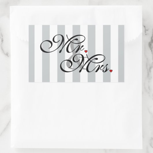 夫婦クリック色付けカスタマイズストライプ人 長方形シール (バッグ)