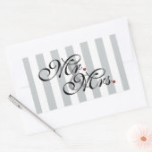 夫婦クリック色付けカスタマイズストライプ人 長方形シール (封筒)