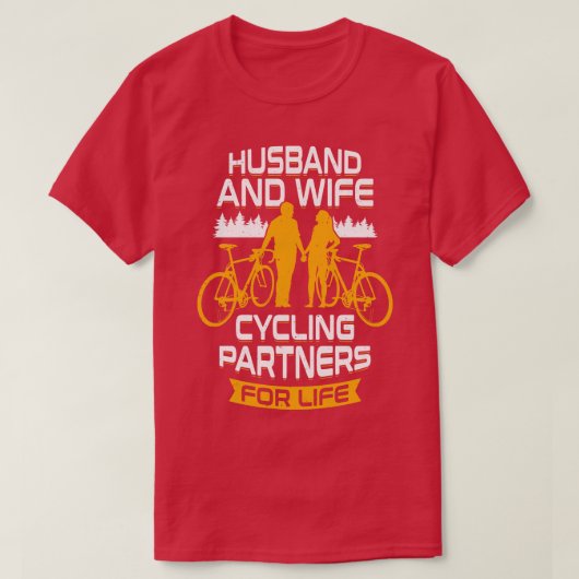 夫婦サイクリングの終身組合員 Tシャツ (デザイン正面)