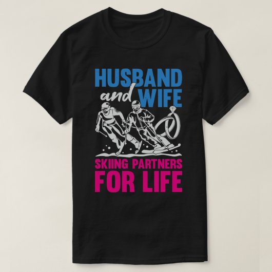 夫婦スキーのパートナー Tシャツ (デザイン正面)