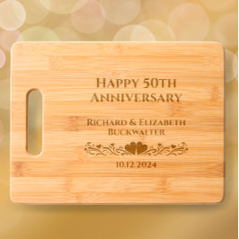 夫婦パーソナライズされた名50周年記念ギフト カッティングボード