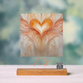 夫婦パーソナライズされた向け「純愛」モノグラム アクリルサイン (ニュートラル)