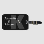 夫婦パーソナライズされた旅行 ラゲッジタグ (正面横)