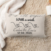 夫婦パーソナライズされた装飾用クッション ランバークッション (ブランケット)