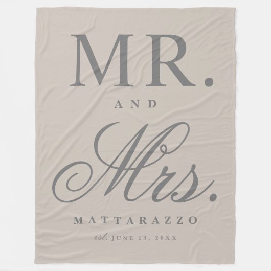 夫婦パーソナライズされた。  フリースブランケット (正面)