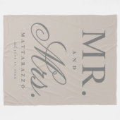 夫婦パーソナライズされた。  フリースブランケット (正面(横))