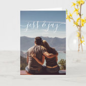 夫婦写真のグリーティングカード カード (黄色い花)