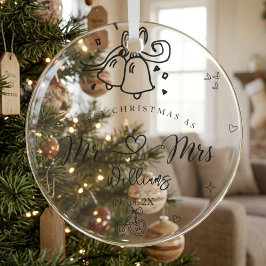 夫婦初のクリスマス ガラスオーナメント
