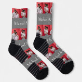 夫婦初のバレンタインデー Mr and Mrs フォト ソックス (右)