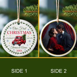 夫婦初めてのクリスマス セラミックオーナメント