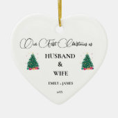 夫婦初めてのクリスマス セラミックオーナメント (正面)