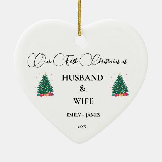 夫婦初めてのクリスマス セラミックオーナメント (裏面)