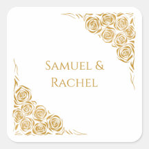 夫婦名手描き金のバラ結婚