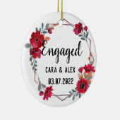 夫婦婚約した向け婚約ギフトパーソナライズされた セラミックオーナメント (右)