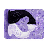 夫婦猫とロマンチックなアニバーサリーマグネット マグネット (横)