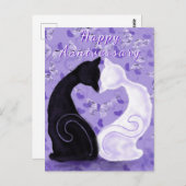 夫婦猫記念日カードビューティフル・ラブ ポストカード (正面/裏面)