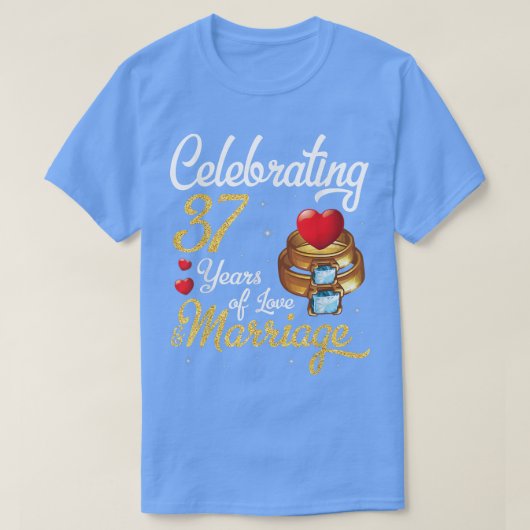 夫婦祝37年の愛の結婚 Tシャツ (デザイン正面)