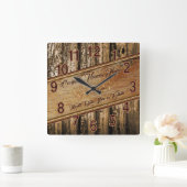 夫婦素朴パーソナライズされた向けウェディングギフト スクエア壁時計 (ホーム)