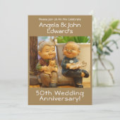 夫婦結婚おもしろい名付き50周年 招待状 (スタンド正面)