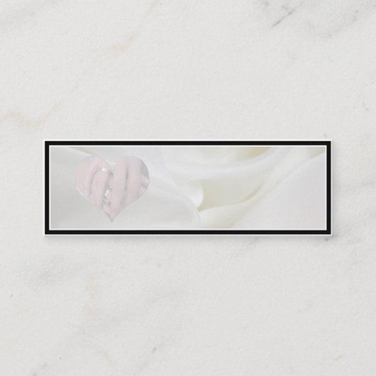 夫婦結婚がハートで手を組む スキニー名刺 (正面)