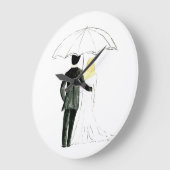 夫婦結婚たった今結婚しましたの水色時計 ラージ壁時計 (傾斜)