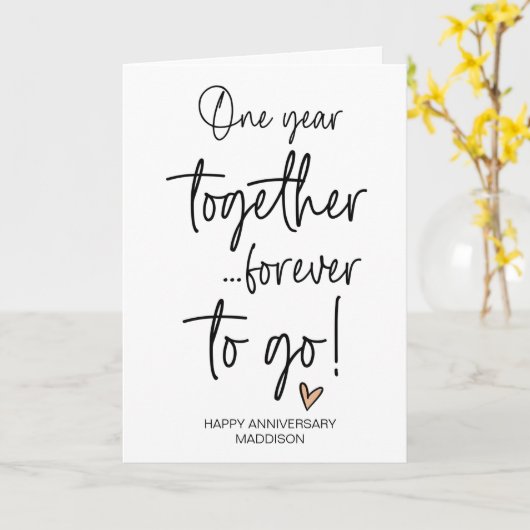 夫婦結婚で1年 カード (黄色い花)