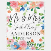 夫婦結婚に対すカスタマイズるの贈り物 フリースブランケット (正面)