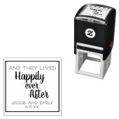 夫婦結婚の名前の後ずっと幸せに暮らしている セルフインキングスタンプ (インサイチュ)