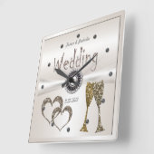 夫婦結婚の記念式典の贈り物 スクエア壁時計 (傾斜)