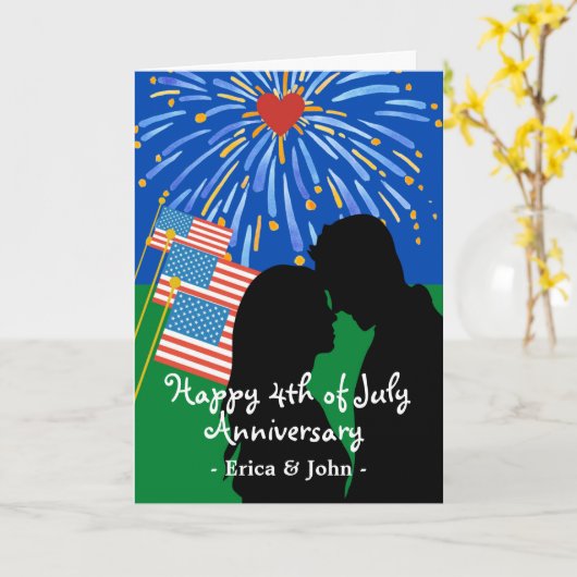 夫婦花火大会7月4日 カード (黄色い花)