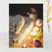 夫婦記念日おめでとうマッサージグリーティング カード (黄色い花)