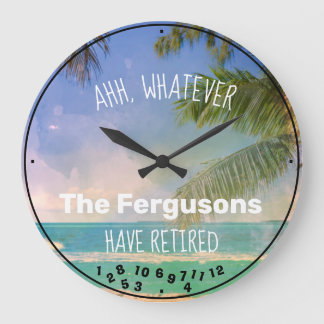 夫婦退職したの姓ビーチ退職 ラージ壁時計