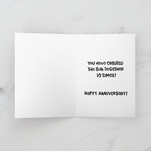 夫婦10周年結婚 カード (内部)