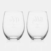 夫婦 ステムなしワイングラス (裏面)