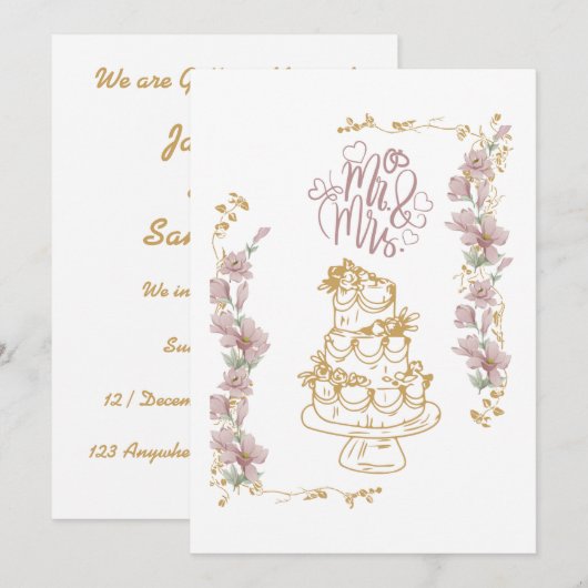 夫婦 招待状 (正面/裏面)