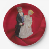 夫婦（結婚式の結婚記念日） ペーパープレート (正面)