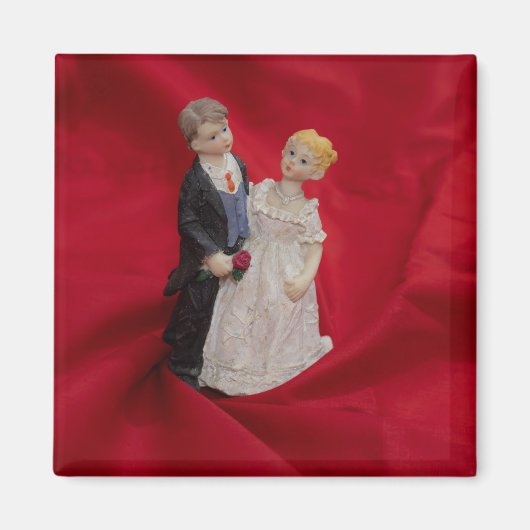 夫婦（結婚式の結婚記念日） マグネット (正面)