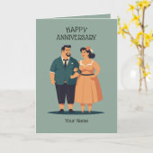 夫婦 結婚記念日 招待状 (黄色い花)