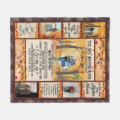 夫宛パーソナライズされたの手紙 フリースブランケット (正面(横))