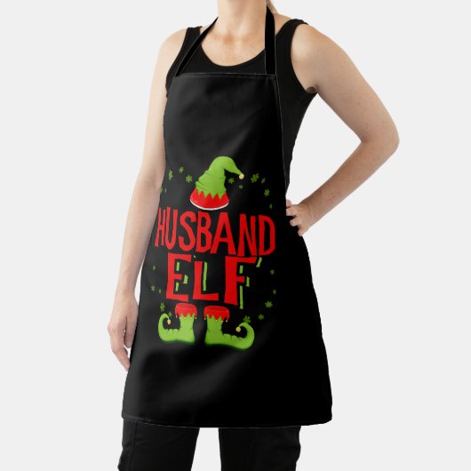 夫小妖精や小人マッチングファミリークリスマス エプロン (インサイチュ)