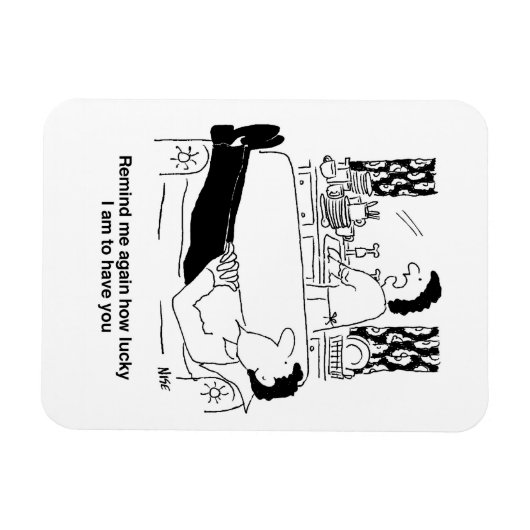 夫忙しが休息している間は妻。おもしろい マグネット (横)