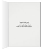 夫抽象デザインブルー誕生日カード (内側 (右))