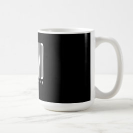 夫文字ーカスタムパーソナライズブラックメンズウェア コーヒーマグカップ