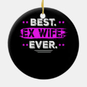 夫最高のの元の妻のマッチング家族の熱 セラミックオーナメント (裏面)