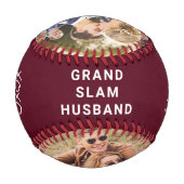 夫最高のの写真バパーソナライズされたルガンディ 野球ボール (裏面)